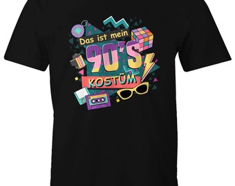 Herren T-Shirt Das ist mein 90s Kostüm 90er Neunziger Fasching Karneval Mottoparty Fun-Shirt Moonworks®