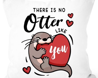 MoonWorks Kissenbezug Mit Spruch 'Ich Liebe Dich Mehr!' – Witziges Geschenk Für Paare, 40x40 Cm, 100% Baumwolle