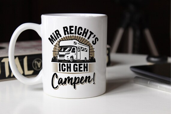 Moonworks Emaille-Tasse Mit Camping-Spruch: Home Is Where The Stellplatz Is - Perfekt Für Camper Und Wohnmobil-Fans