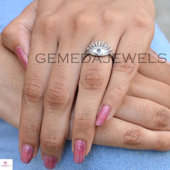 Anello D'argento Con Zaffiro Di Ceylon Non Riscaldato - Foto 8