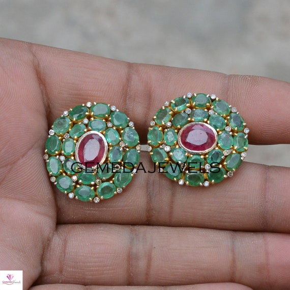 Green ruby best sale earrings