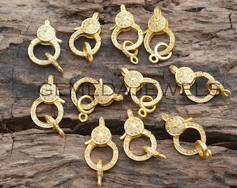 Yellow Gold Vermeil Diamond Lobster Clasp: 925 Silver Jewelry Finding