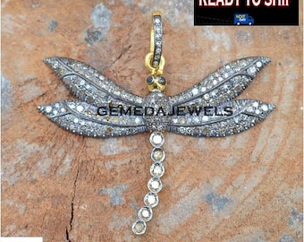 Gemcrafts India 18K Gold and Sterling Silver Gemstone Spider Brooch
