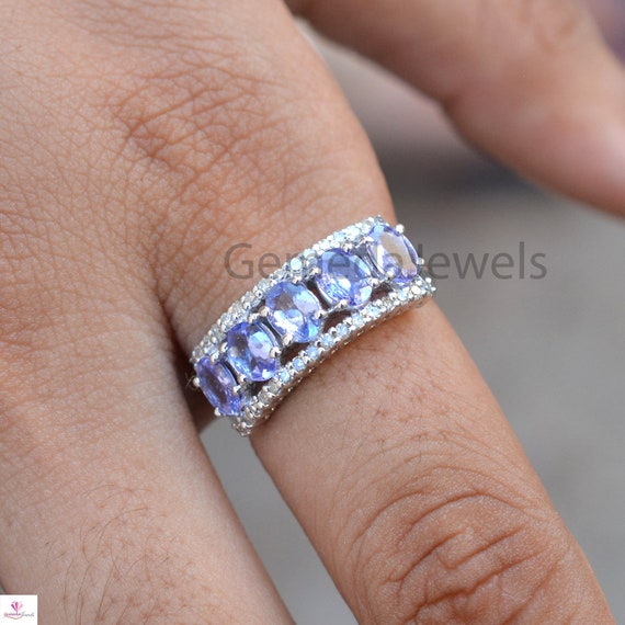 Sterling Silver Round Genuine Tanzanite And Diamond Ring Sterling Silver Round Genuine Tanzanite And Diamond Ring