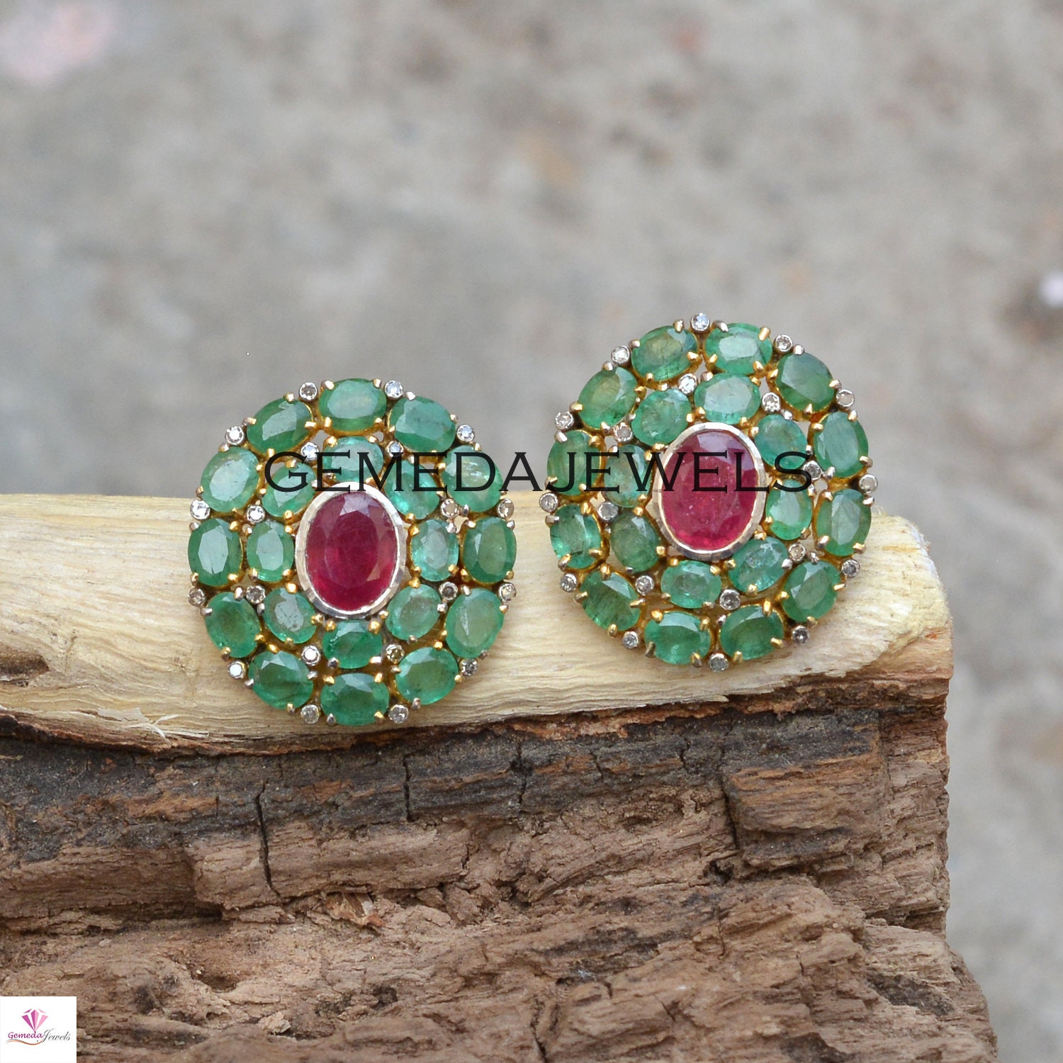 Ruby emerald best sale studs