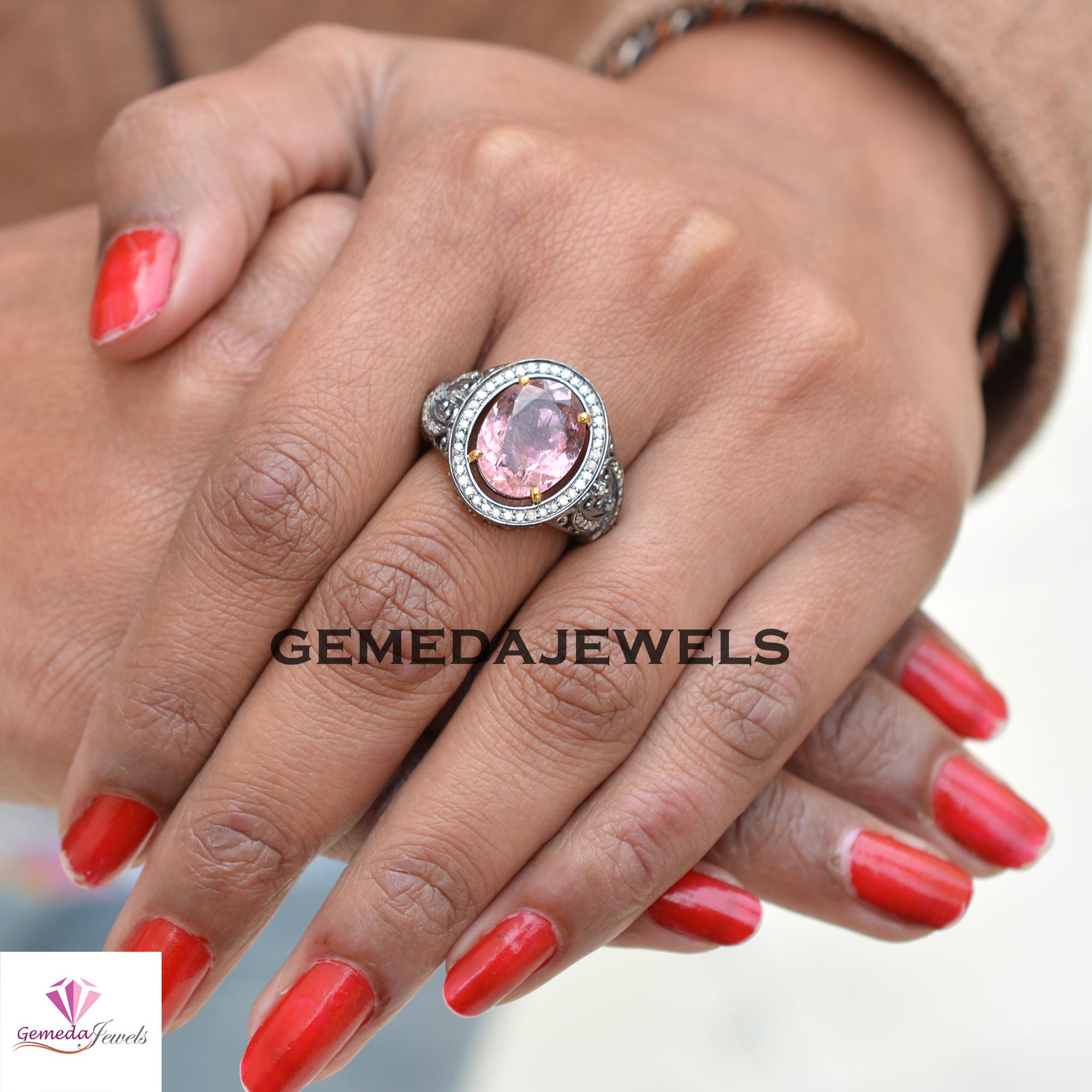 パヴェ リング♥️ピンクトルマリン パヴェ リング♥️ピンクトルマリン