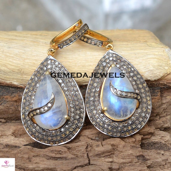 18K Gold Rainbow Gemstones Diamond Doorknocker Earrings – Vaibhav Dhadda  Jewelry