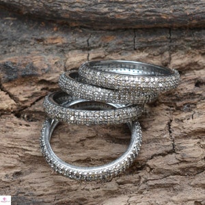 Pave Diamond Eternity Band Ring, Stapelen Ring, Zilveren Sieraden, Micro Pave Trouwring Ring, 925 Zilveren Band Ring, Trouwring, Vrouwen Cadeau