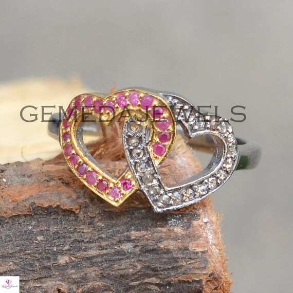 Pave diamond sale heart ring