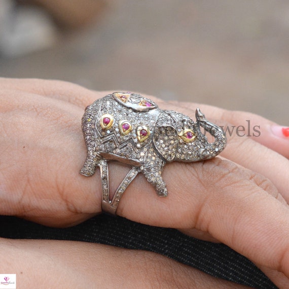 Anillo De Peluche Anillo De Sello Ajustable De Elefante Para Ella