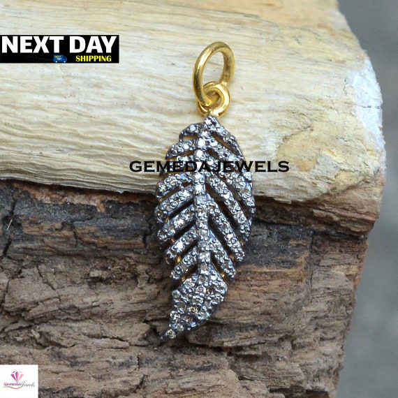 Diamond leaf pendant deals