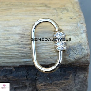 Sale! 14k Yellow Gold Diamond Pave Lock, Diamond Finding Lock, Gold Lobster Clasp, Diamond Carabiner Lock, Jewelry Component, Jewelry Making
