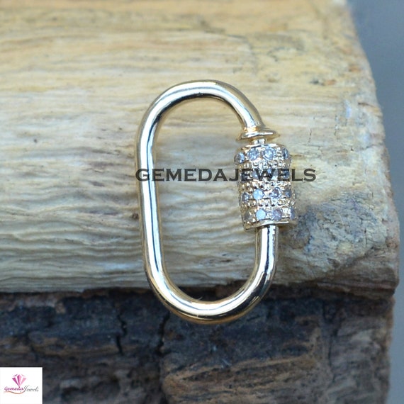 14k Yellow Gold Diamond Pave Lock: Handmade Jewelry Component