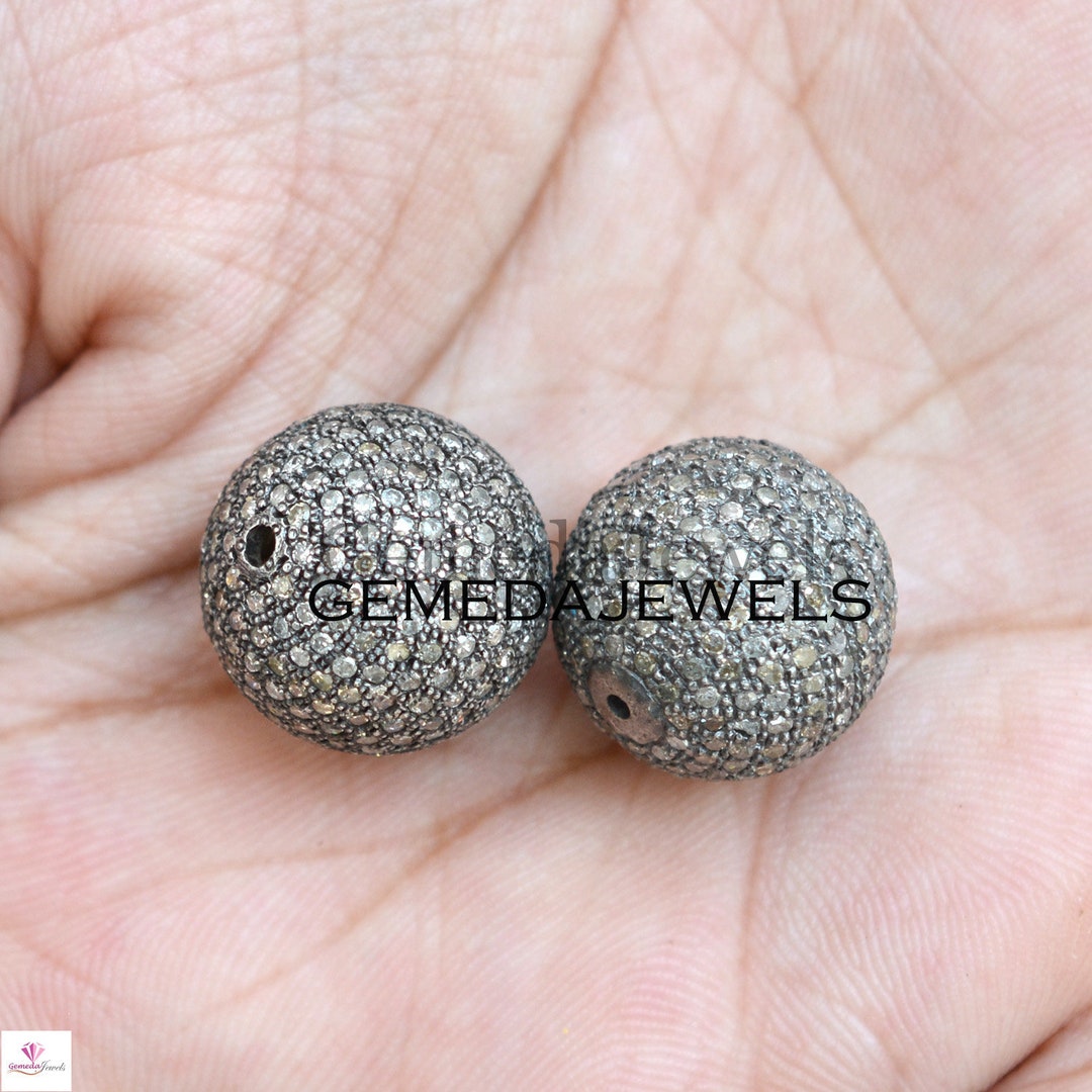 Pave Ball Spear Charm - Diamond