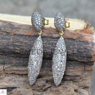 Orecchini Pendenti A Cuore Con Diamanti, In Argento Sterling 925, Gioielli Eleganti Per Donna, Regalo Per Fidanzamento, Matrimonio, Compleanno