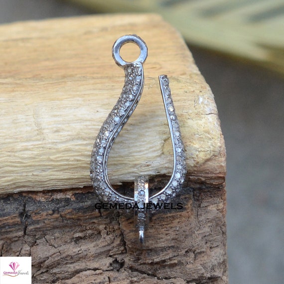 Pave Diamond Hook Lock, Sterling Silver Jewelry, Hook & Eye Clasp Lock,  Diamond Finding Jewelry, Silver Hook Lock Finding, Jewelry Charms -  UK