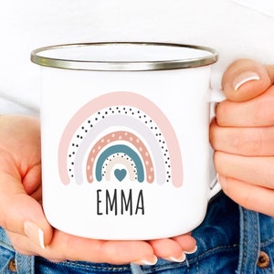 Taza infantil personalizada, taza arcoíris para niños, taza para niñas, regalos para niñas, taza arcoíris, regalo para niña, regalo personalizado para niña, taza de campamento infantil