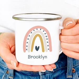 Personalized Kids Mug, Mug for Girl, Gifts for Girls, Child Mug, Rainbow Mug, Custom Girl Gift, Kids Camp Mug, Birthday Gift for Girl