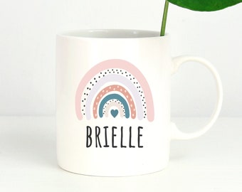 Personalized Name Mug, Personalized Kids Gift, Ceramic Rainbow Kids Mug, Mug for Girl, Rainbow Mugs for Kids, Ceramic Mug for Kids