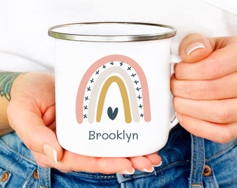 Personalized Kids Mug, Mug for Girl, Gifts for Girls, Child Mug, Rainbow Mug, Custom Girl Gift, Kids Camp Mug, Birthday Gift for Girl