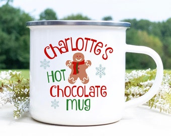 Personalized Hot Chocolate Mug, Kids Christmas Mug, Holiday Mug for Kids, Kids Holiday Mug, Gingerbread Mug, Christmas Gifts for Kids