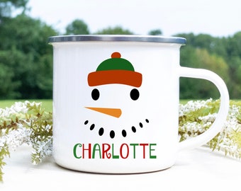 Kids Christmas Mug, Personalized Hot Chocolate Mug, Holiday Mug for Kids, Kids Mug, Snowman Mug, Holiday Gift, Christmas Gifts for Kids