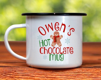 Kids Hot Chocolate Mug, Kids Christmas Mug, Personalized Mug for Kids, Holiday Gift for Kids, Gingerbread Mug, Christmas Gift for Kids