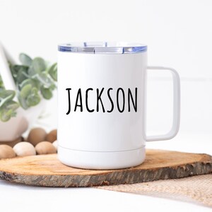 Personalized Travel Mug with Lid, Custom Travel Mug, Personalized Kids Mug, Personalized Kids Gift, Camping Mug, Name Travel Mug, Kids Mug