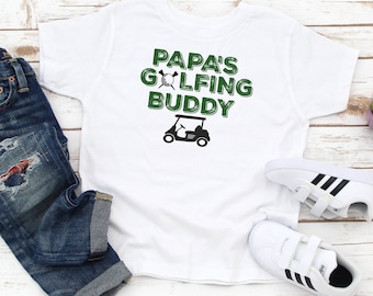 Papa's Golfing Buddy, Youth T-Shirt, Kids Golf Shirt, Papa Kids Shirt, Kids Golfing Shirt, Golfing With Grandpa, Youth Golf Shirt