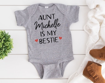 Aunt Baby Clothes, Personalized Auntie Gifts, Baby Aunt Shirt Baby Shower Gift, Newborn Outfit, Gift From Aunt to Niece Nephew, Newborn Gift