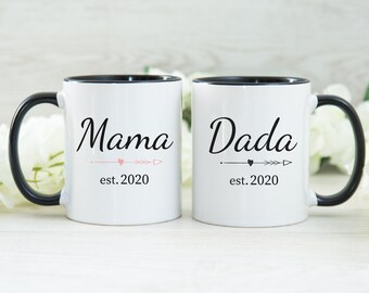 Mom and Dad Mug Set, Pregnancy Announcement, New Mom and Dad Mugs, Baby Shower Gift, Parent Mugs, Gift Sets for Parents,Mug Sets for Parents