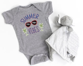 Summer Vibes, Baby Bodysuit, Baby shower gift, Summer Baby Clothes, Unisex Baby Bodysuit