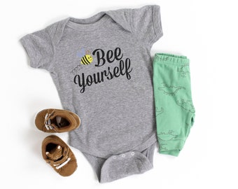 Bee Yourself Baby Bodysuit, Bee Baby Clothes, Baby Girl Clothes, Baby shower gift, Cute Baby Clothes, New Baby Gift, Bee Kind