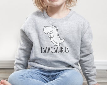 Toddler Boy Dinosaur Sweatshirt, T Rex Crewneck Sweatshirt for Boys and Girls, Christmas Gift