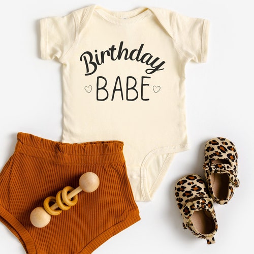Birthday Babe Outfit Natural Baby Clothes 1st Birthday Girl Etsy