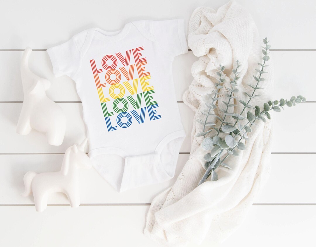 Retro Baby Clothes, Valentines Day Baby, Love Baby Bodysuit, Gay Pride ...