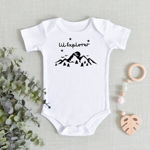 Little Explorer Baby Bodysuit, Baby shower gift, Camping Baby Outfit, Outdoor baby, New Baby Gift, Baby Camping Clothes, Adventure Awaits