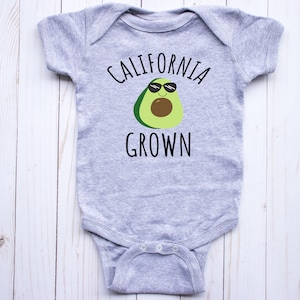 California Grown, Baby shower gift, Avocado Baby Bodysuit, Gender Neutral Baby Clothes