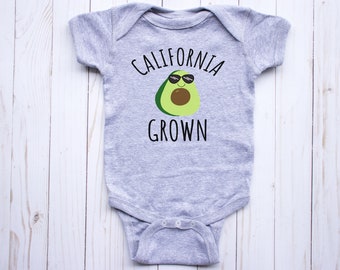 California Grown, Baby shower gift, Avocado Baby Bodysuit, Gender Neutral Baby Clothes