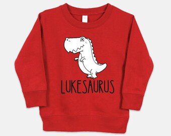 Crewneck Sweatshirt for Boys, Dinosaur Sweatshirt, Toddler Boy Clothes, Toddler Dinosaur, T Rex Clothes, Toddler Boy Clothes, Personalized
