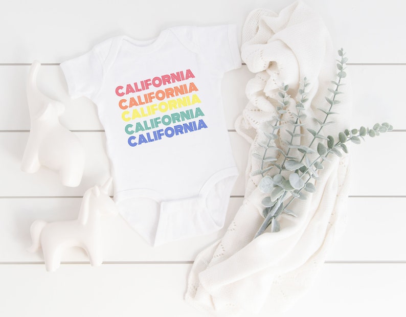 California Baby Clothes Gender Neutral Baby Clothes Retro Baby Bodysuit Retro California Baby Girl Clothes Baby shower gift