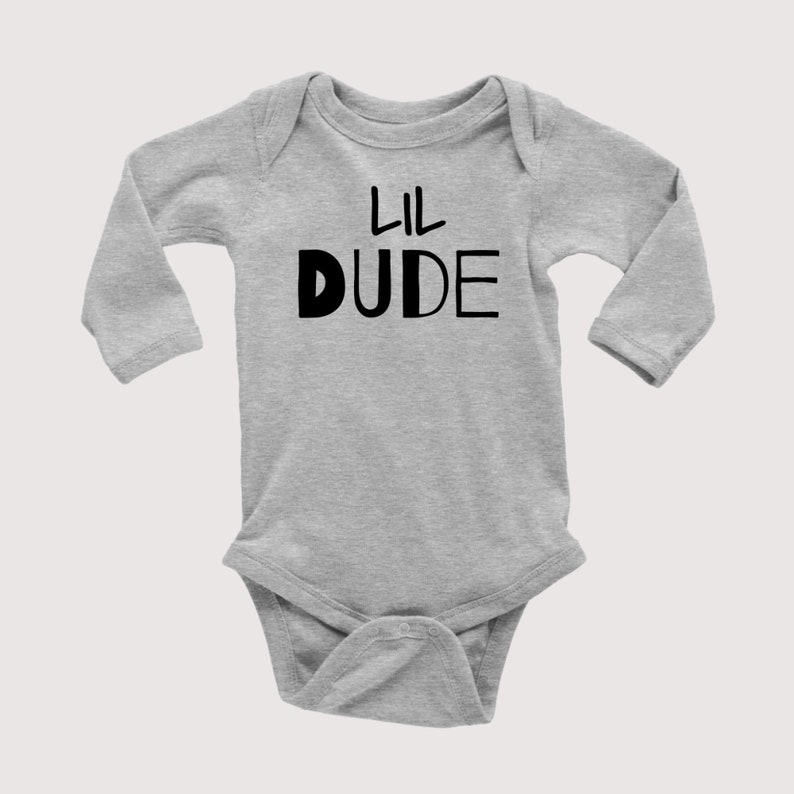 Baby Boy Bodysuit Lil Dude Baby Shower Gift Funny Baby Etsy
