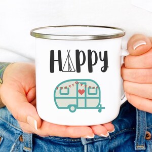Happy Camper Mug, Camper Mug, Gift for Campers, Cute Camping Mug, Gift for Camping, Traveling Mug, Campground Mugs, Camping Mug