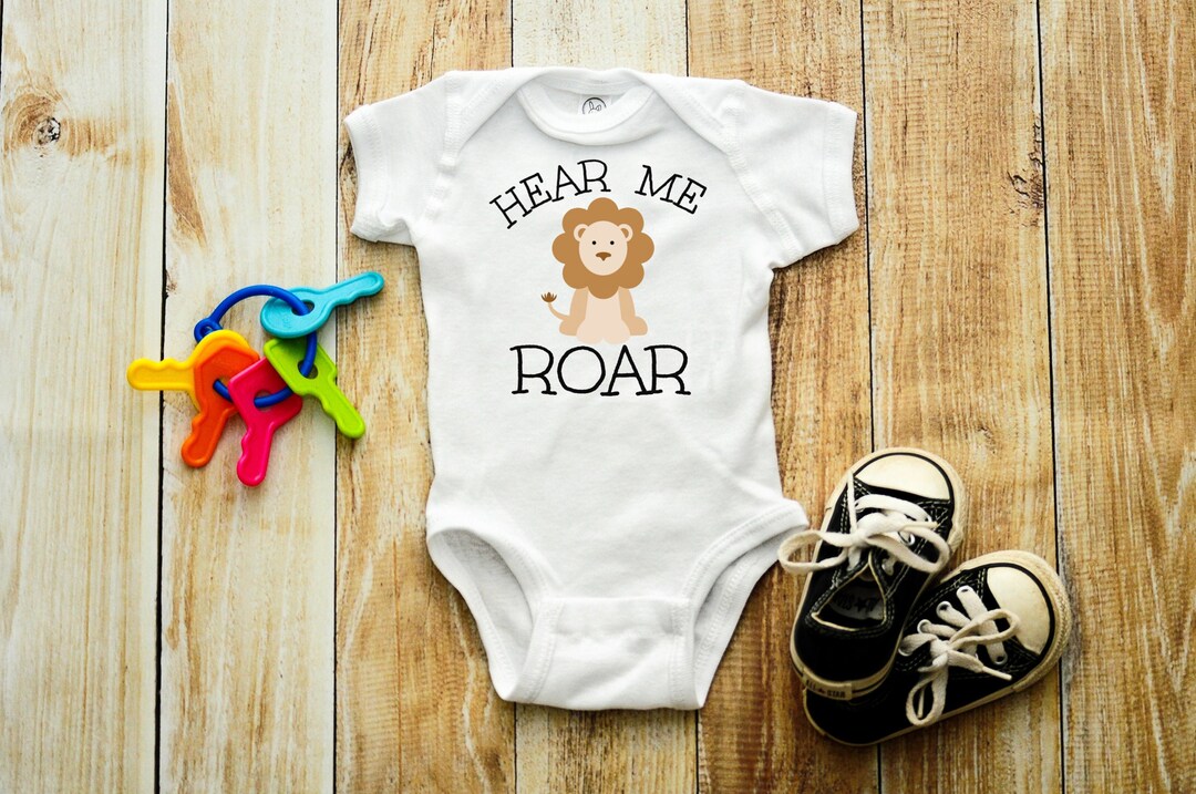 Hear Me Roar, Lion Baby Outfit, Baby shower gift, Jungle Baby Clothes