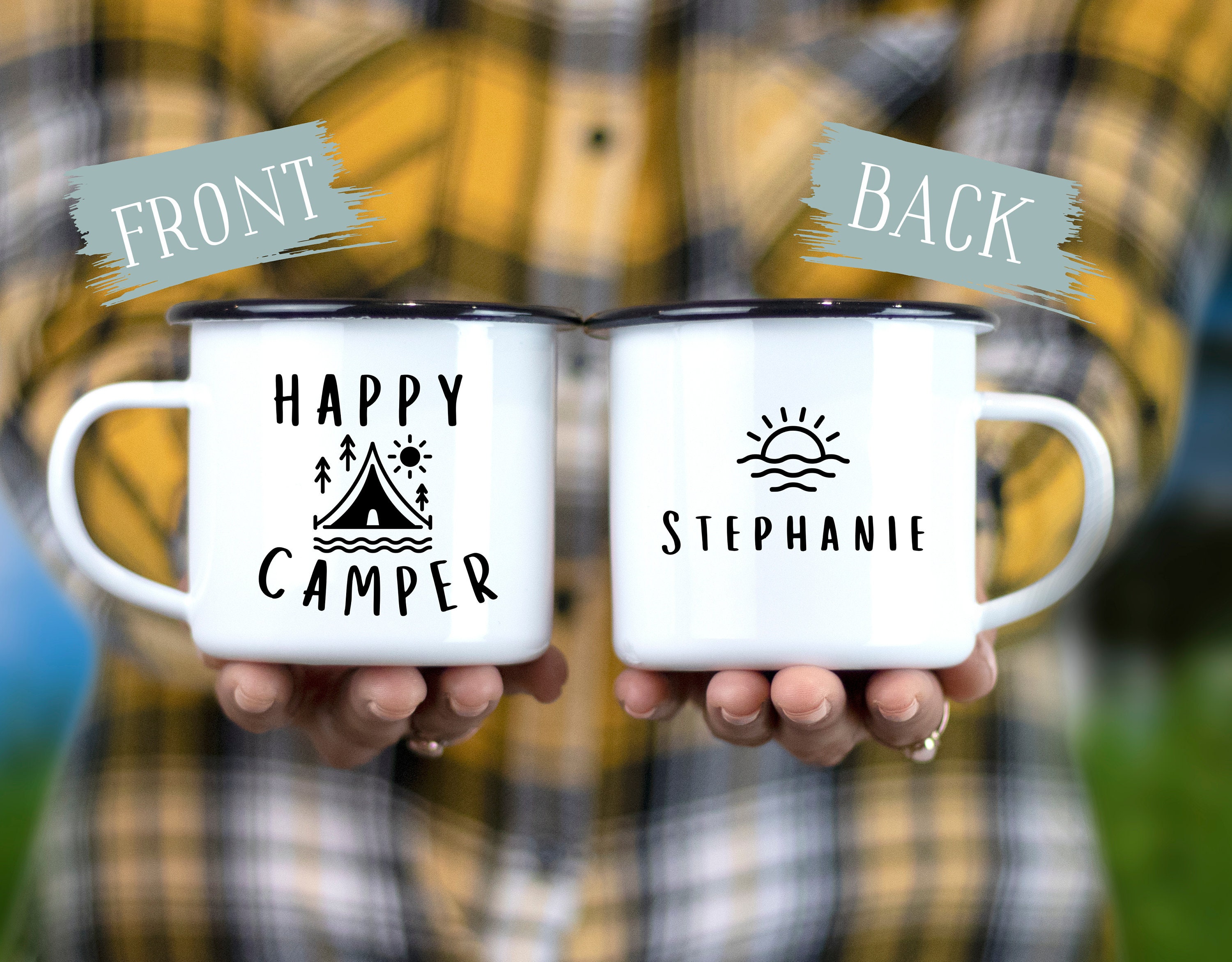 Personalized Camping Mug Happy Camper Mug Camping Gift Mug Etsy