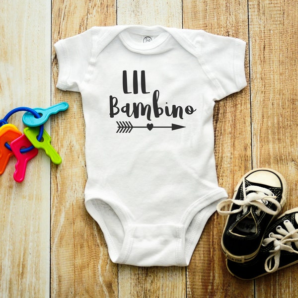 Little Bambino Baby Bodysuit, Baby shower gift, Italian Baby Boy Bodysuit, Cute Baby Clothes, Newborn Baby Boy Clothes