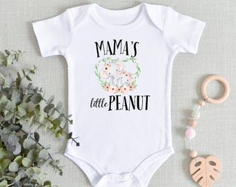 Mama's Little Peanut, Grandma's Little Peanut, Pregnancy Announcement , Elephant Baby Shirt, Baby shower gift, Gender Neutral Baby Clothes