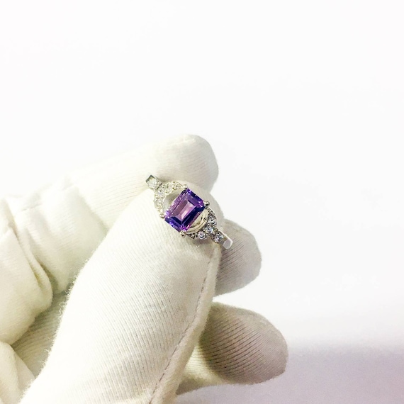 Details about / 925 Sterling Silver Handmade Certified 5 Ct Amethyst Stone Engagement Gift Ring