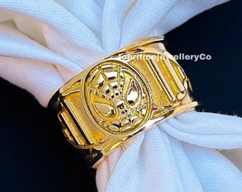 Sterling Silver Spiderman Mask Ring: Superhero Wedding Jewelry