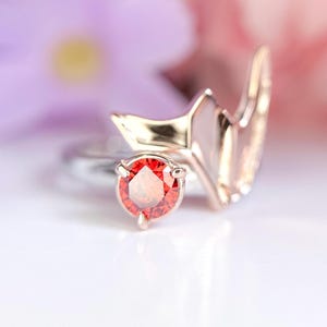 Charizard Pokemon Ring, Simulated Diamond 925 Sterling Silver